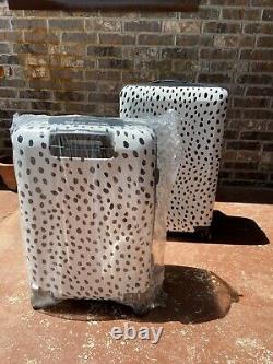$425 NEW CALPAK Chipp Cream 3 Piece Luggage Set Hardside Spinner Dot Print