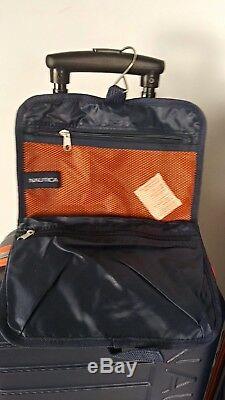 $500 New Nautica Sea Tide 5-Piece Hardside Luggage Set Blue Orange Travel Bag