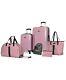 $500 New Steve Madden Signature 6 Pc Luggage Set Hard Suitcase Spinner Pink
