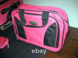 6-piece Pink Protocol Suitcase Set-2 cases 2 Handbags 1 Red Satchel 1 cosmetic