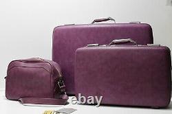 60s Vintage Purple American Tourister Hard Case 3 Piece Luggage Set