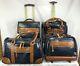 8 Pc Samantha Brown Navy Classic Spinner Luggage Set New