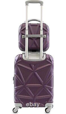 AMKA Gem 2-Pc. Carry On Hardside Cosmetic Weekender Luggage Set, Purple