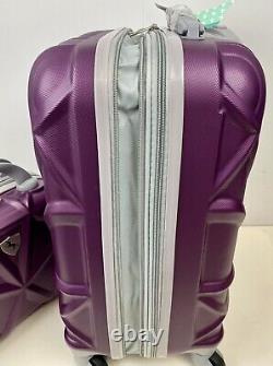 AMKA Gem 2-Pc. Carry On Hardside Cosmetic Weekender Luggage Set, Purple