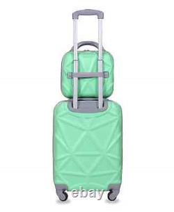 AMKA Gem 2-Pc. Carry On Hardside Cosmetic Weekender Luggage Set, mint