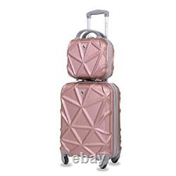 AMKA Gem Hardside Carry On and Weekender Luggage Set with Spinner Wheels, 2-Pi