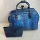 Abbacino Blue Leather 2-piece Rolling Suitcase Trolley & Tote Travel Luggage Set