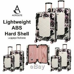 Aerolite 55cm Hard Shell 4 Wheel Travel Hold Luggage Cabin Bag Cases Black