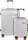 Air Canada Magnum Spinner Luggage Set-2 Pcs Travel Trolley-abs Suitcase(silver)