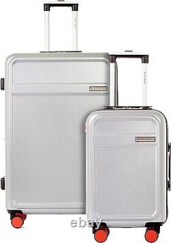 Air Canada Magnum Spinner Luggage Set-2 Pcs Travel Trolley-ABS Suitcase(Silver)