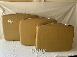 Airway Vintage Three Piece Set Luggage Hardcase Suitcase Yellow