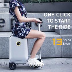 Airwheel SE3S Electric Mini Smart Silver Scooter Luggage 20 Inch Riding Suitcase