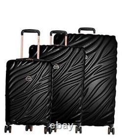Alexis Lightweight Luggage 3 pc Set, 3-piece Set (21/25/29) Black/Rose Gold
