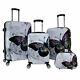 All-seasons Butterfly 4-piece Hardside Tsa Combination Lock Spinner Luggage Set