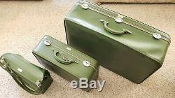 Amelia Earhart Vintage 1970's Green suitcase set Movie Prop Train Case With Keys