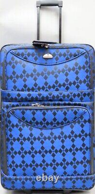 American Flyer Argyle Jacquard 5pc. Wheeled Luggage Set, Blue (83600-5)
