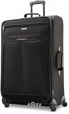 American Tourister 5 Piece Soft Luggage Set Travel Rolling BLACK Suitcase