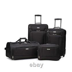 American Tourister Fieldbrook XLT Softside Upright Luggage, Black, 4-Piece Set