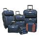 Amsterdam 8-piece Light Expandable Rolling Luggage Suitcase Tote Bag Travel Set