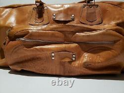 Antique Hand Tooled hancrafted Leather Duffle Bag Luggage travel set