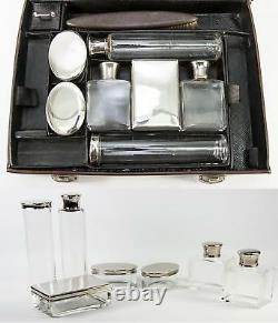 Antique P. SORMANI French Vanity or Travel Set, Luggage, Jars, etc. C. 1890-1910