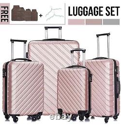 Apelila 4PC 18-28 Inch Hardshell Luggage ABS Luggages Sets With Spinner Wheels