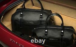 Aston Martin Vantage 7pc Luggage Set Black & Spectral Blue Leather save