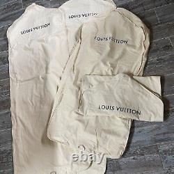 Auth Louis Vuitton 4 Garment Cover Suit Storage Standard Size Long Size SET