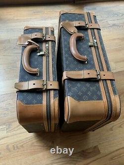 Authentic LOUIS VUITTON Vintage Set of 2 Suitcases Fantastic Condition