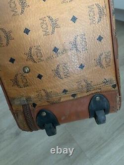 Authentic MCM Cognac Visetos Leather Vintage Suitcase Luggage Set See Desc