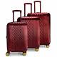 Badgley Mischka Diamond 3 Piece Expandable Luggage Set (burgundy)