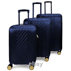 BADGLEY MISCHKA Diamond 3 Piece Expandable Luggage Set (Navy)