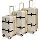 Badgley Mischka Grace 3 Piece Expandable Retro Luggage Set (champagne)