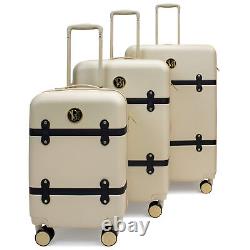 BADGLEY MISCHKA Grace 3 Piece Expandable Retro Luggage Set (Champagne)