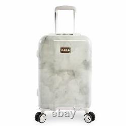 BEBE Women's Lilah 2 Piece Set Suitcase with Spinner Wheels Silver Marble