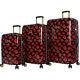 Betsey Johnson Covered Roses 3 Piece Hardside Spinner Luggage Set New