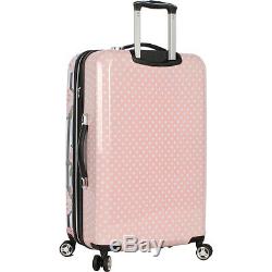 BETSEY JOHNSON Stripe Roses 3 Piece Expandable Hardside Luggage Set NEW