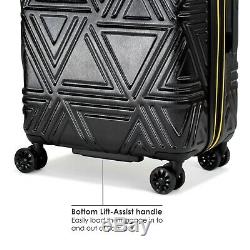 Badgley Mischka Contour Spinner Luggage Set (3-Piece) Black / Rose Gold / Silver