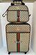 Beige Brown 20 Travel Carry On Suitcase 2 Pc Set Red Green Stripe Bee Spinner