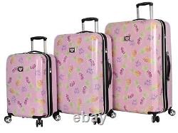 Betsey Johnson 20/26/31.5 Inch Carry-On & Checked Pineapple Luggage 3 Piece Set