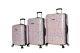 Betsey Johnson Expandible 3 Piece Hardside Spinner Luggage Set Flamingo Strut