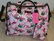 Betsey Johnson Weekender Travel Bag With Wristlet Set Luggage Pink Flamingo