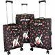 Betty Boop 3pcs Set Luggage 4 Pairs Rolling Spinning Wheels Canvas Black Kick