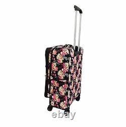 Betty Boop 3pcs Set Luggage 4 pairs rolling Spinning Wheels canvas black kick