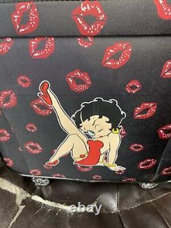 Betty Boop Luggage 4 pairs rolling Spinning Wheels canvas black kick