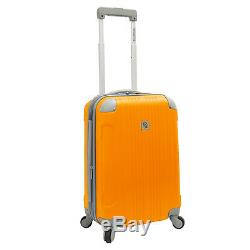 Beverly Hill Country Club 3pc Malibu Newport Orange Spinner Luggage Suitcase Set