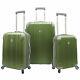 Beverly Hills Country Club 3pc Malibu Newport Green Spinner Suitcase Luggage Set