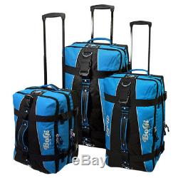 BoGi Bag Trolley Reisetaschen Koffer Set 2 TeileRollen 85 L+ 110 L Blau/Schwarz