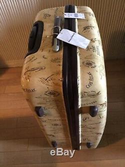 Brand New-Tommy Bahama Tan Map Print 3 Piece Hardside Spinner Luggage Set