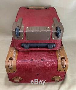 Brics Safari Red Wheeled Luggage Set 21 Carry On & 25 Upright Suitcase